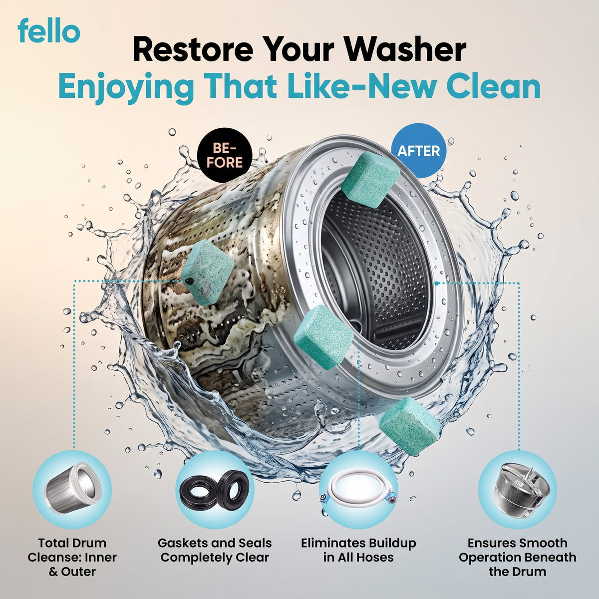 Washing machine cleaning tablets