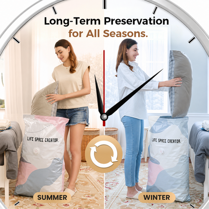 🥳2026 HOT SALE🥳💞50K+ SOLD! No‑Pump Vacuum Storage Bags – Press & seal, no pump needed. Saves 80% space, keeps clothes dry & dust‑free. Perfect for bulky bedding & off‑season gear. 🛏️🗄️