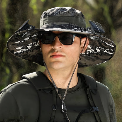 🔥Summer Promotion 💥- Outdoor Wide Brim Sun Hat With Solar Fan
