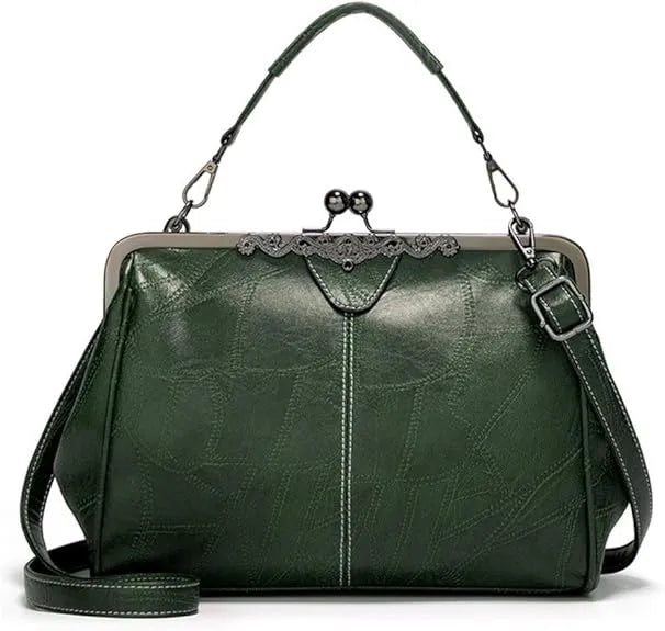 💼2026 New Kattee Elegant Waterproof Women’s Leather Kiss-Lock Tote Handbag