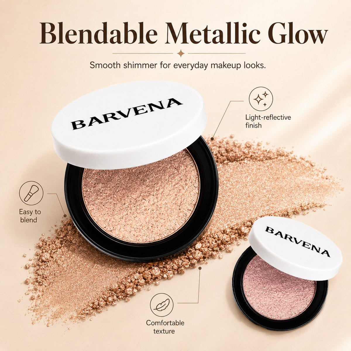 💖 Multicolour Metallic Eyeshadow – Buildable, shimmering metallic eyeshadow